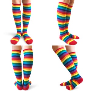 Halloween/cosplay Costume Women's Stripe Knee High Socks Where's Waldo ...