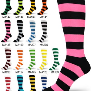 Spotlight Hosiery Elite Quality Waldo/Bee Costume or Groomsmen/Mens/Father&#39;s Stripe Socks (XL option) - Ship from CA