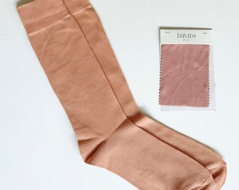 Similar to David's Bridal's BALLET color Men's Socks For Groomsmen and Bridesmaid father in a Tropical Wedding