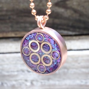 Mohave Purple Turquoise Copper Pendant - Protection and EMF Harmonizing Pendant