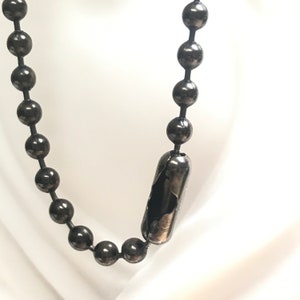 Black Ball Chain - Heavy Gauge - 3.2mm no6 size - 24" or custom on request