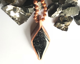 Elite Shungite Copper Diamond Pendant - Double Sided - Orgone EMF Harmonizer