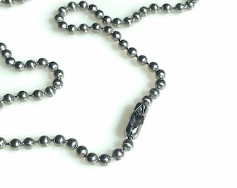 Zware roestvrijstalen kogelketting: 24" 3,2 mm, maat 6"
