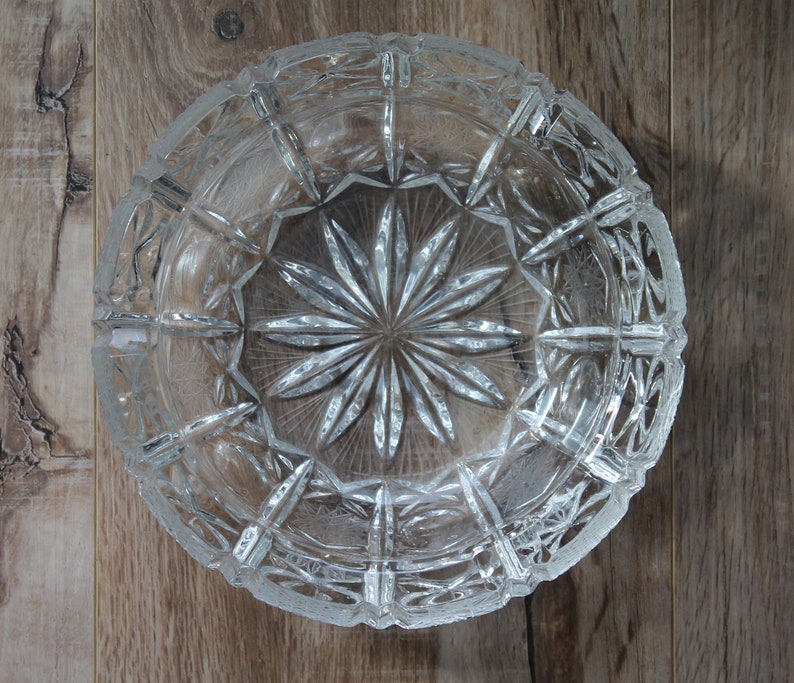 Cut Crystal Ashtray Mid Century Modern Crystal Ashtray -Vintage Pipe Ashtray Large Etched Crystal Ashtray Vintage Cigar Ashtray