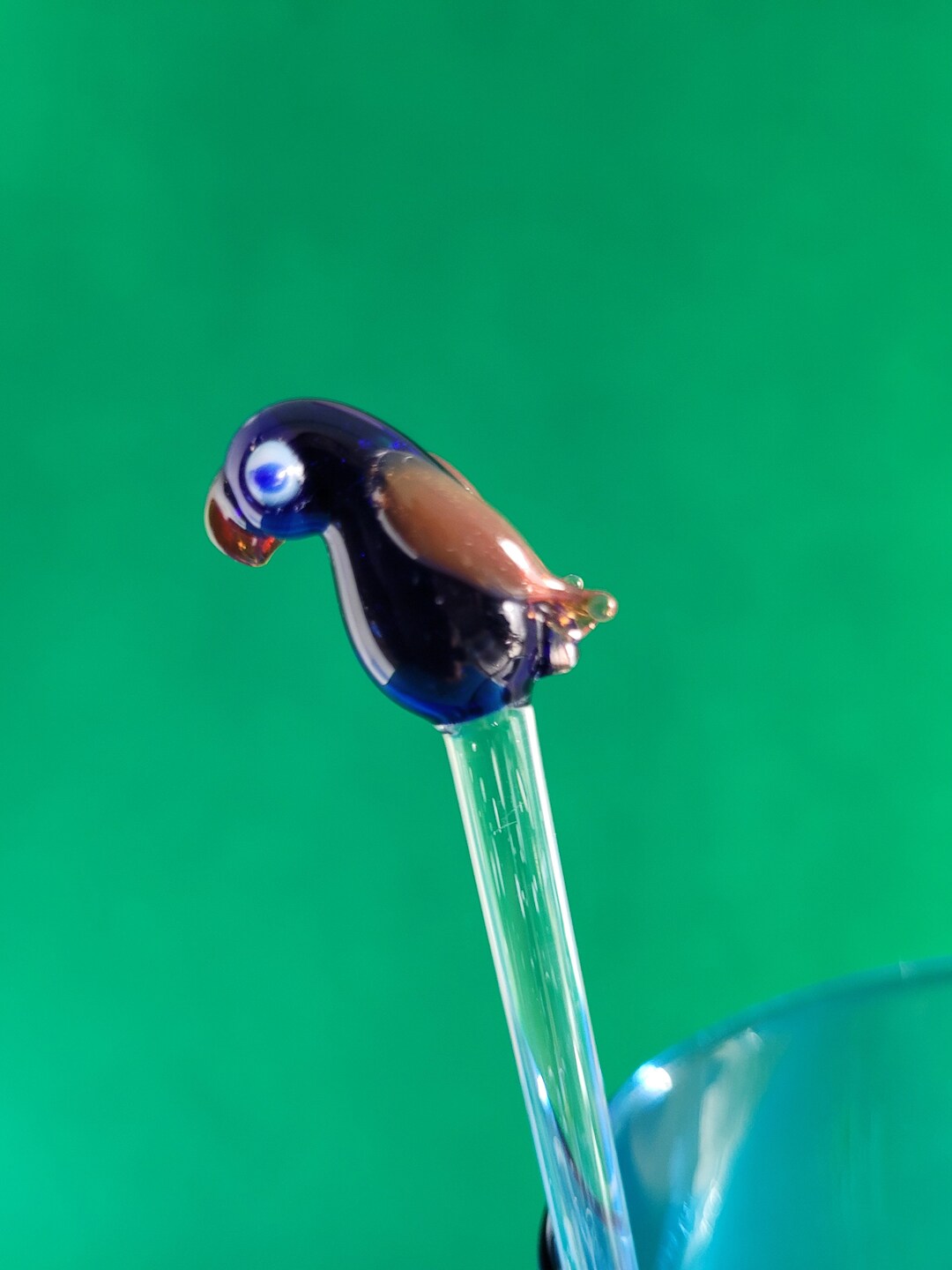 Vintage Tropical Bird Swizzle Sticks Vintage Glass Swizzle Etsy