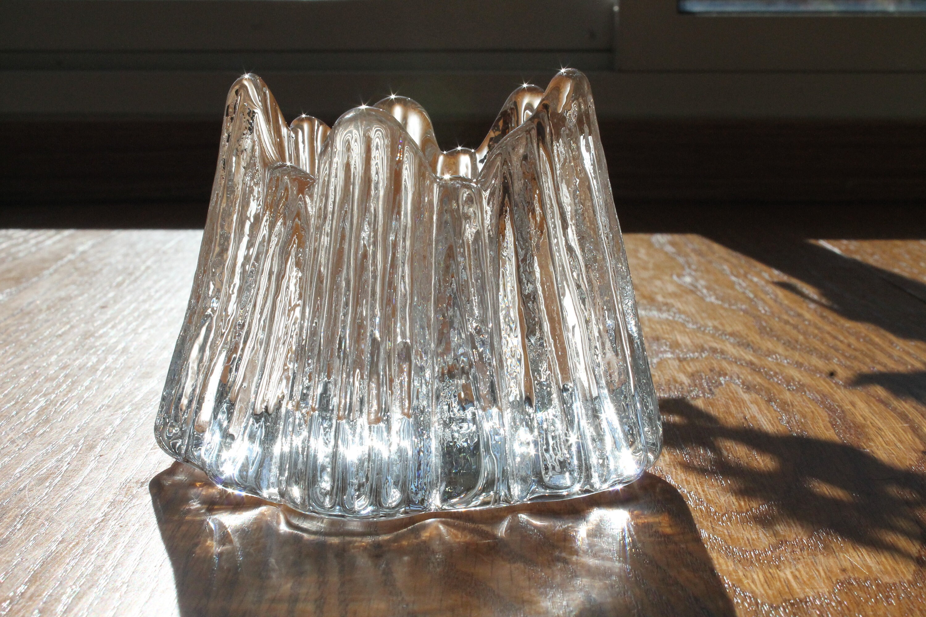 Swedish Crystal Candle Holder Nybro Volcano Votive Candle Etsy Canada