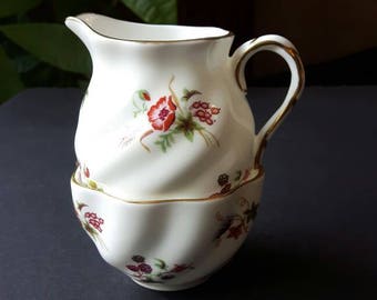 Vintage Coalport Fine Bone China Cream and Sugar Bowl