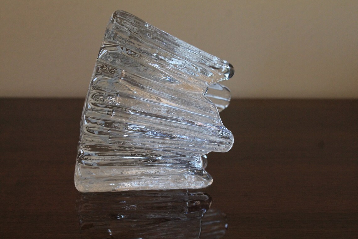 Swedish Crystal Candle Holder Nybro Volcano Votive Candle Etsy Canada