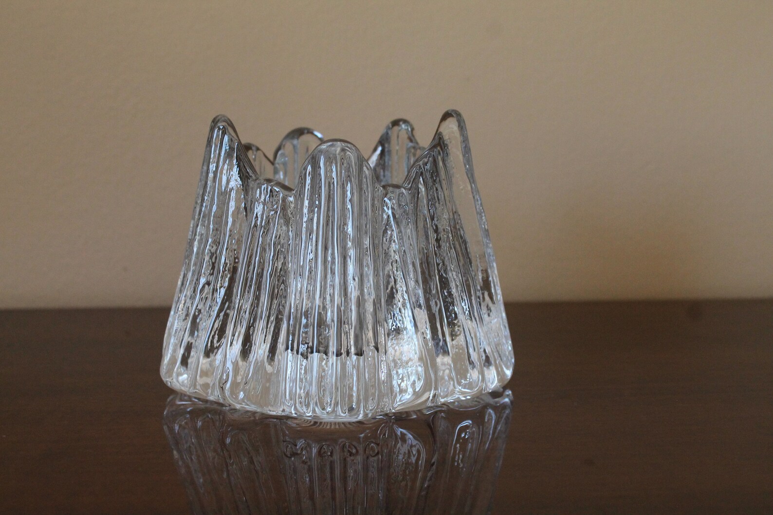 Swedish Crystal Candle Holder Nybro Volcano Votive Candle Etsy Canada