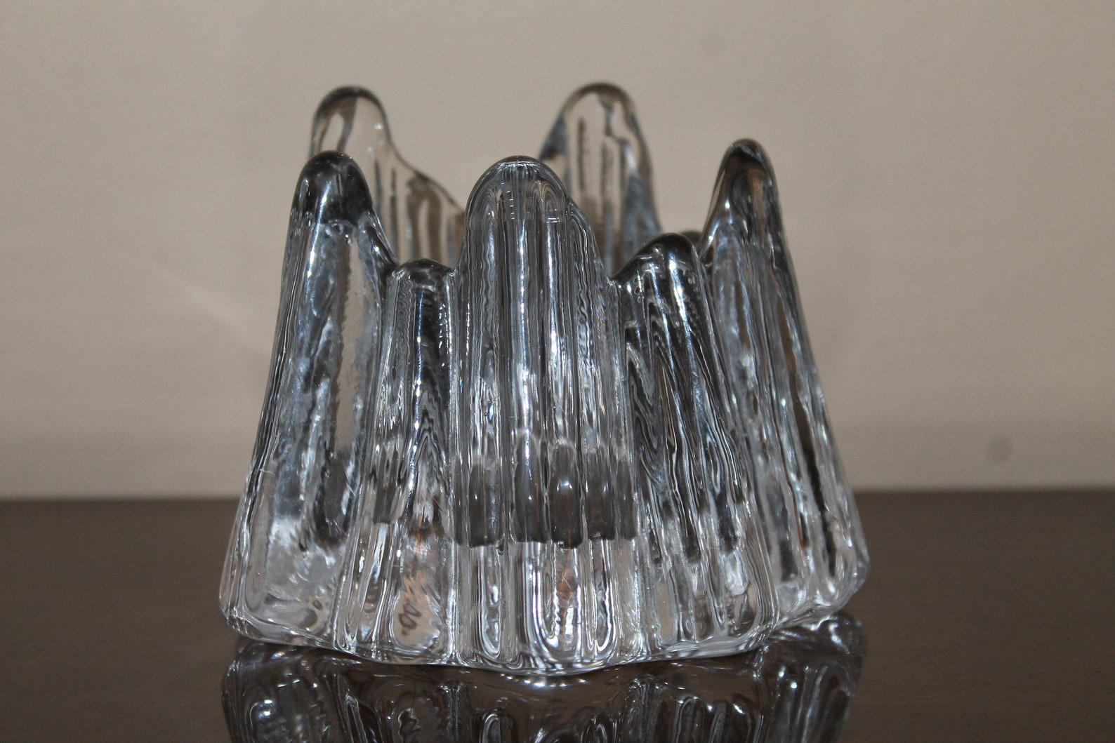 Swedish Crystal Candle Holder Nybro Volcano Votive Candle Etsy Canada
