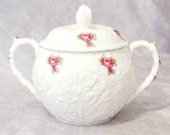 Vintage Spode Savoy Rose/Bridal Rose Covered Sugar Bowl