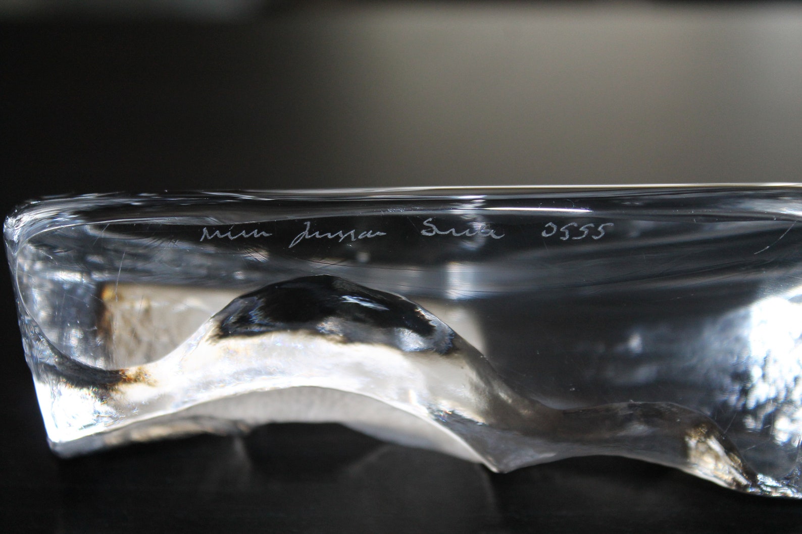 Mats Jonasson Crystal Paperweight Ducks on the Water Carved Etsy