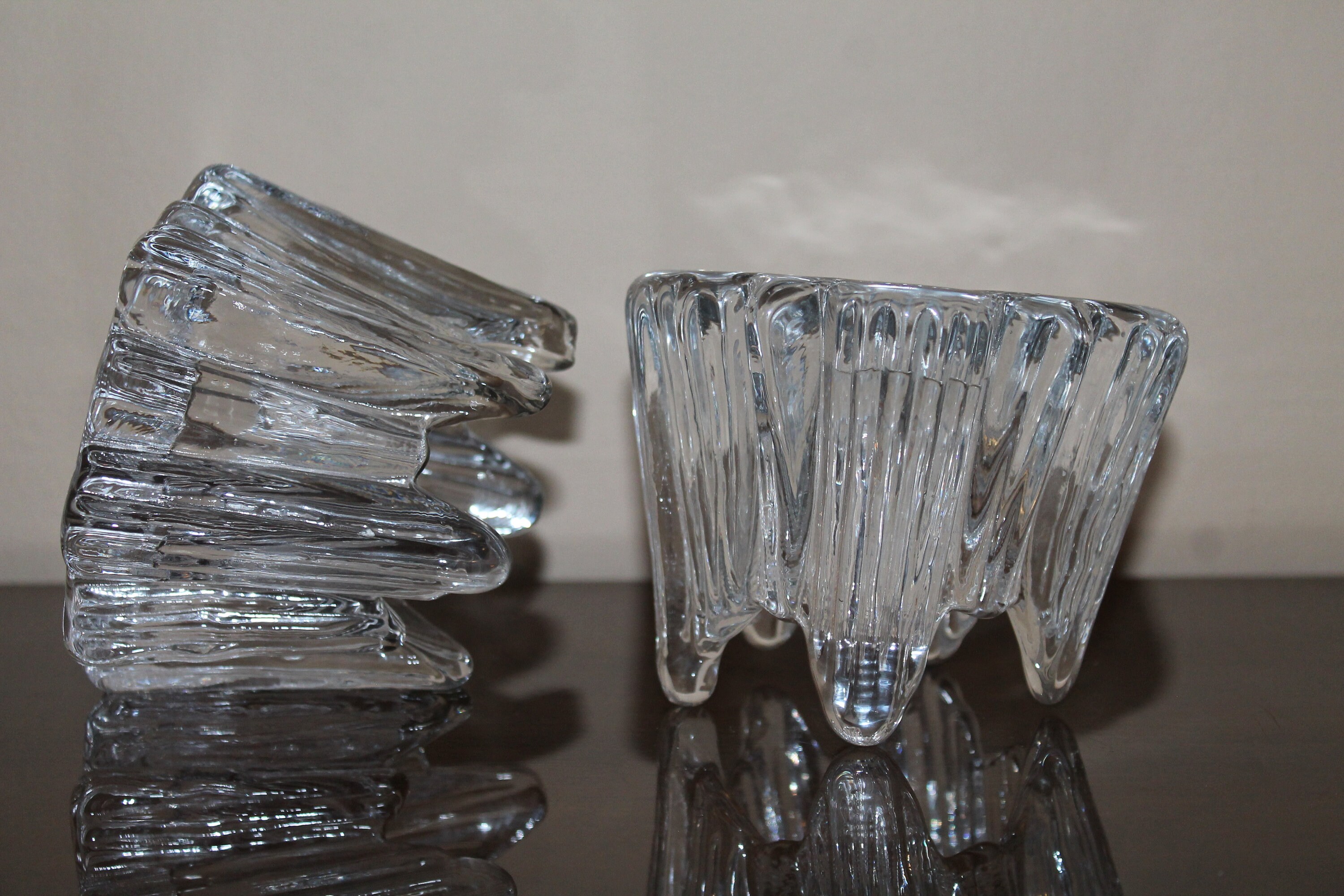 Swedish Crystal Candle Holder Nybro Volcano Votive Candle Etsy Canada