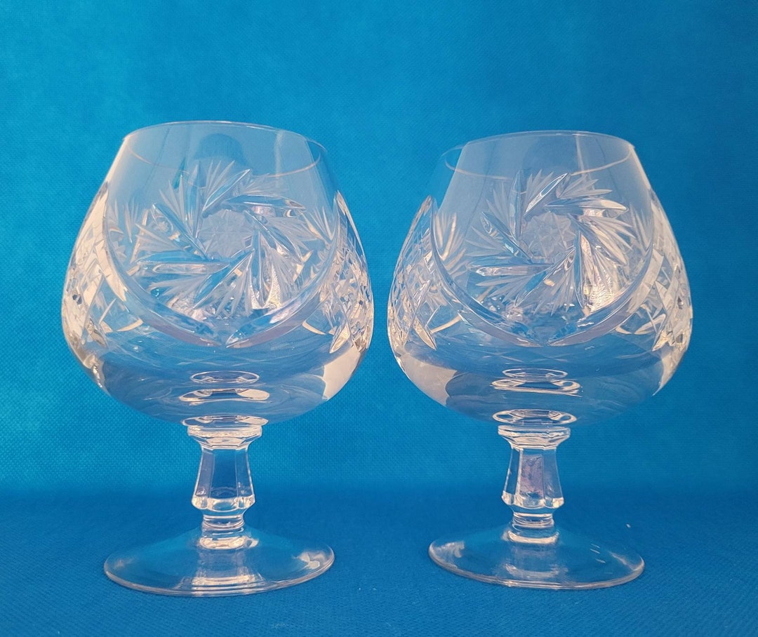 Vintage Pinwheel Crystal Glassescrystal Brandy Glassesvintage Crystal