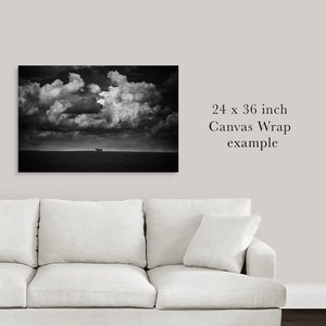 Landscape Plains Photography Print, Cloud Photography, Cloud Wall Art, Cloud Print, Modern Black and White Photography, Fine Art Photography image 6