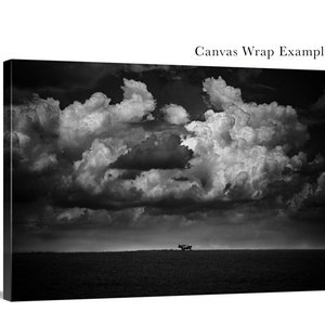 Landscape Plains Photography Print, Cloud Photography, Cloud Wall Art, Cloud Print, Modern Black and White Photography, Fine Art Photography image 7