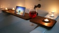Bath Tub Tray- Stained, Sliver woodworking, Bath caddy, bathtub tray, bath tray, bath tub caddy, tub tray, bathtub caddy, bathtub shelf