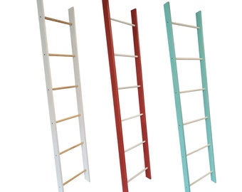 Farmhouse Decorative Wooden Blanket Ladder 4 ft, 5 ft, 6 ft, 7 ft and 8 ft Quilt Ladder For Display, Painted Decorative Rustic Quilt Ladder