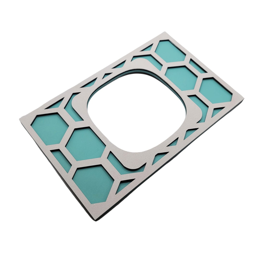 Wall Plate for Ecobee Premium, 3 Lite Thermostat White and Teal Trim