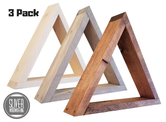 Dreieck Schwebende Regale (3Er Pack) Modernes Dreieck Hängeregal, Dreieck Wand Regal, Floating Regal, Geometrisches Regal, Dreieck Regal,