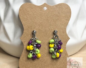 Beaded Drop Earrings | Mardi Gras