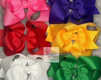 4" Knotted Hair Bow w/Angle Tails