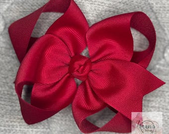4" Knotted Hair Bow w/Angle Tails