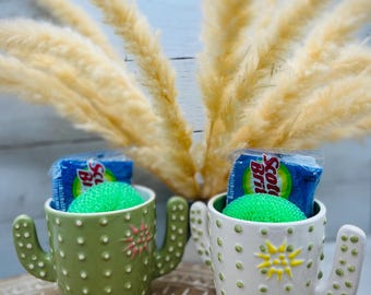 Prickly Cactus Scrubber Holder - Kitchen Scrubber - Kitchen Sponge Holder - Dish Scrubber