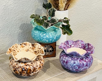 African Violet Pot - Small - Self Watering Pot - Violet Pot - Houseplant - African Violet - Unique Gift - Ceramic - Handmade Gift - IN STOCK