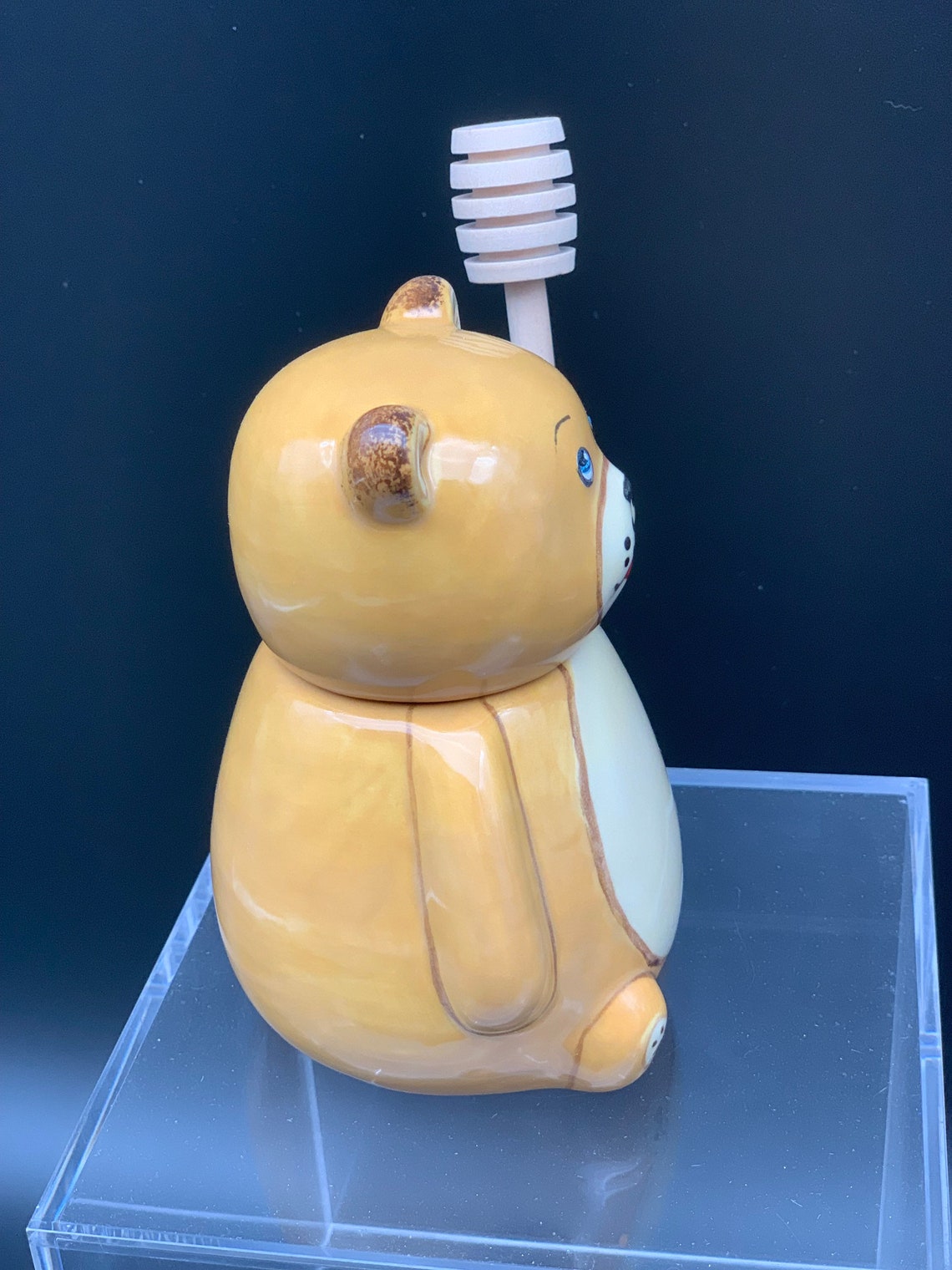 Hand painted Honey Bear Jar Honey Jar with Stick Honey Jar Etsy