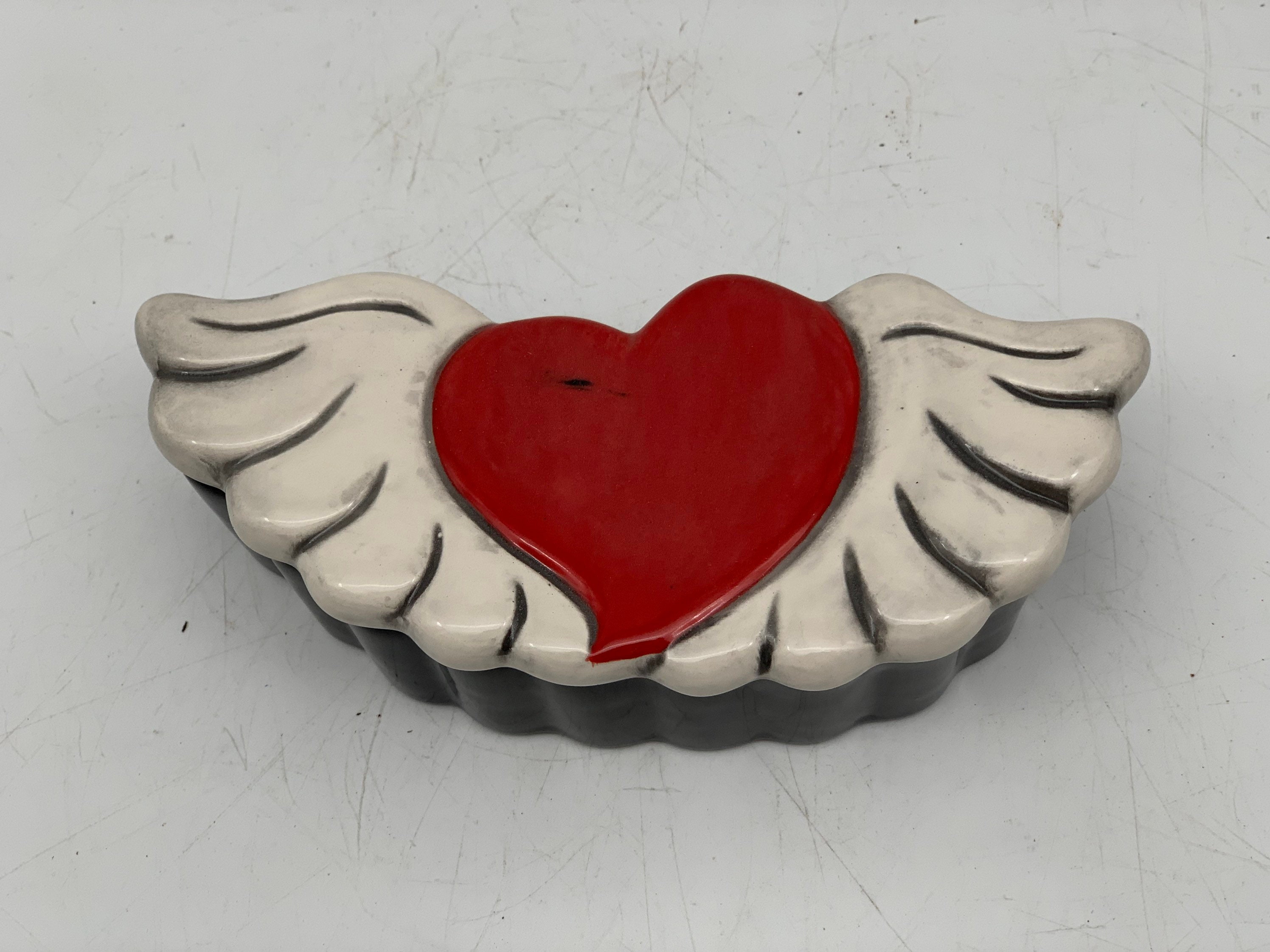 Adorable Winged Heart Trinket Jewelry Box Día de San Etsy