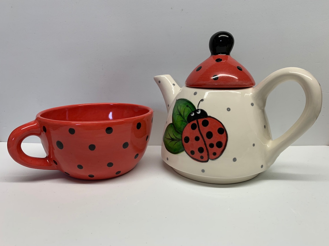 Ladybug Tea for One 3 Piece Tea Set Etsy