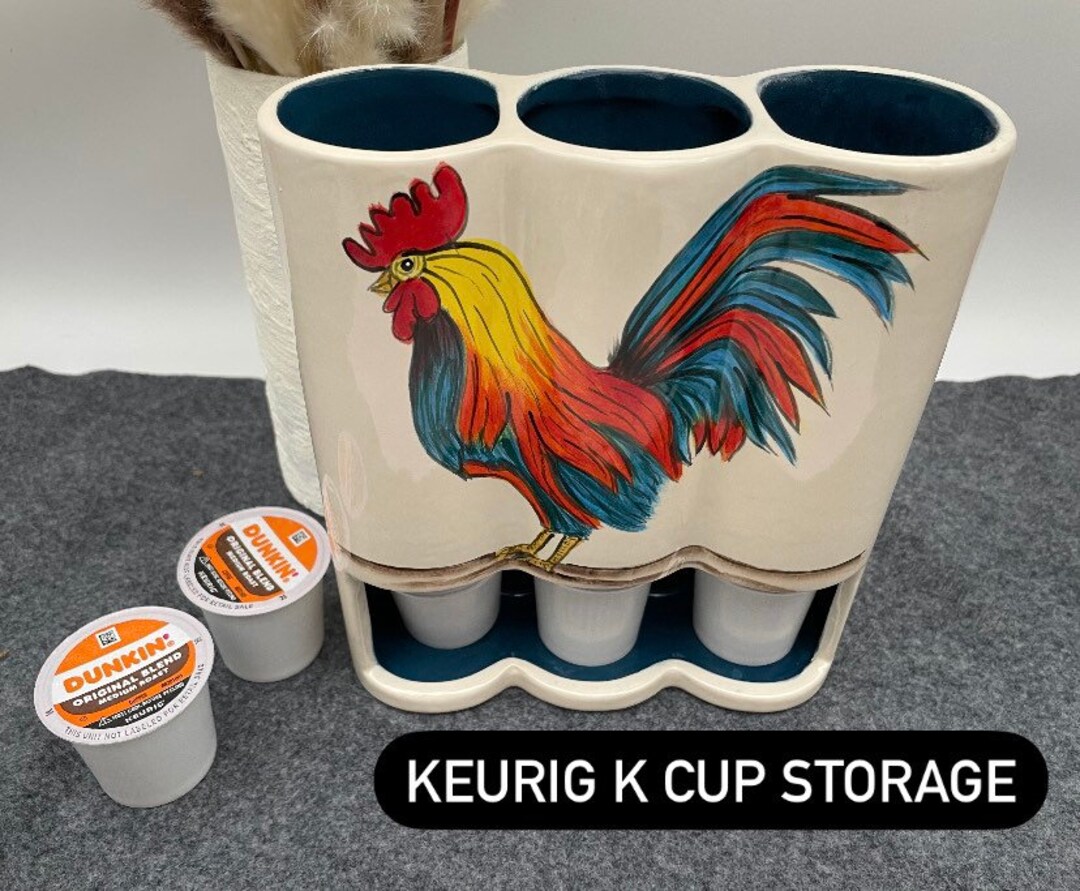 Farmhouse Rooster Keurig K Cup Holder Space Saver Keurig Storage Farm