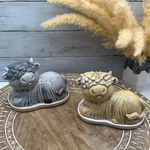 Highland Cow Butter Dish - Cow Gift - Highland Cow Lover Gift - Cow Lover Gift - Highlands Cattle - Butter Dish - Unique Gift
