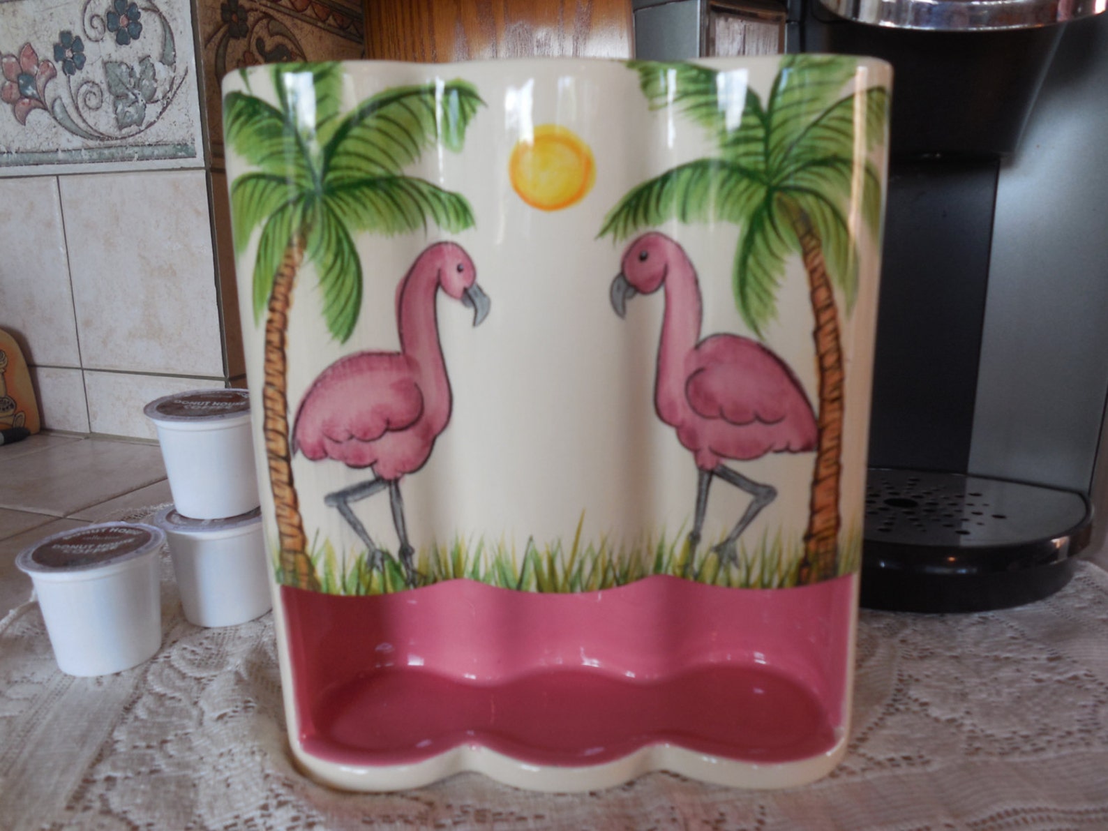 K Cup Holder Pink Flamingos Space Saver Keurig Holder K Etsy