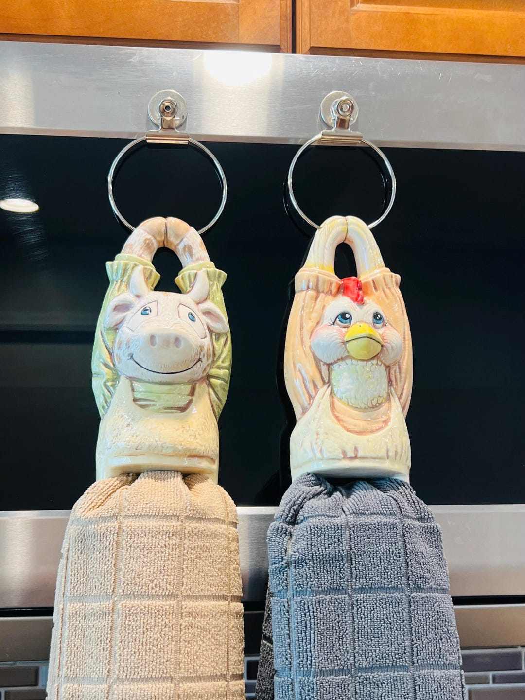 Ceramic Towel Holder, Hand-painted Towel Holder, Kitchen Towel Holder ...