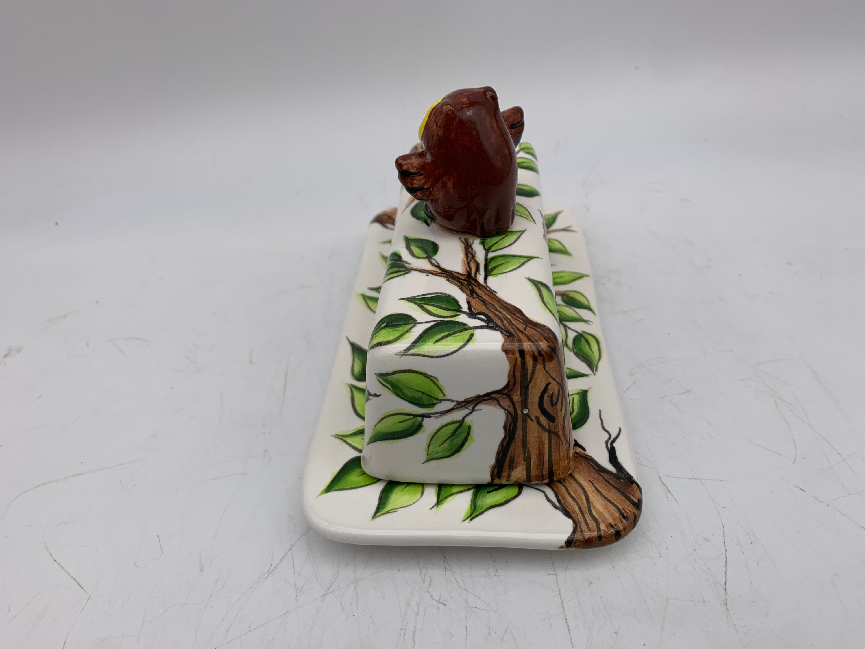 Owl Ceramic Butter Dish with Lid Colorful Butter Dish Owl Etsy