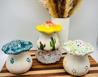 Mushroom Fruit Fly Trap Jar - Pretty Fruit Fly Trap - Decorative Fruit Fly Trap - Fly Trap Jar - Ceramics Jar