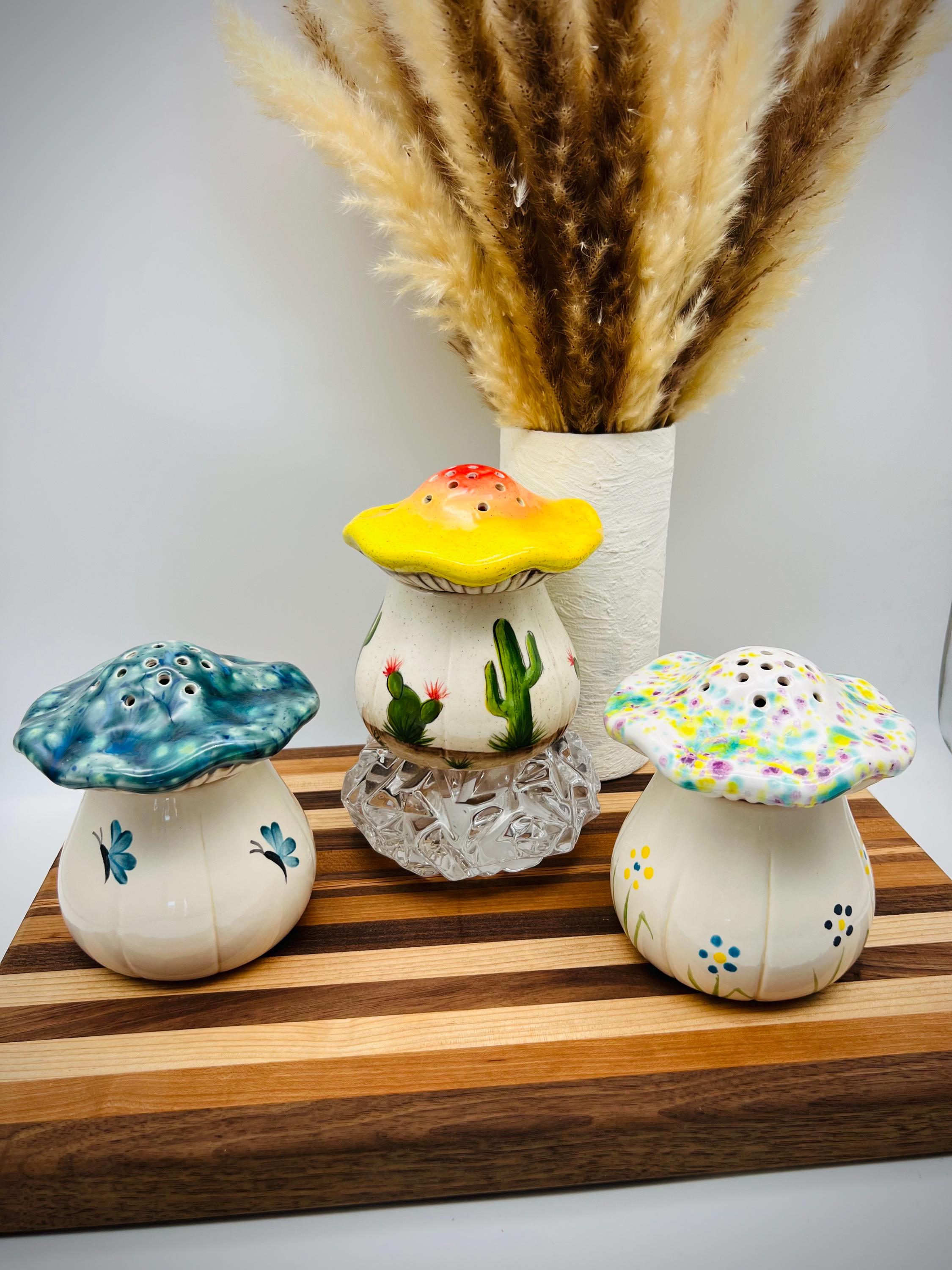 Mushroom Fruit Fly Trap Jar - Pretty Fruit Fly Trap - Decorative Fruit Fly Trap - Fly Trap Jar - Ceramics Jar