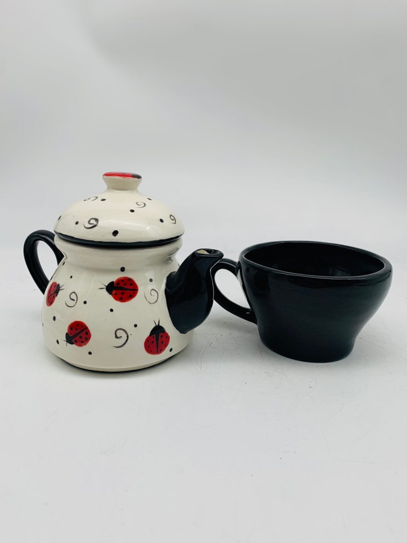 Ladybug Tea for One 3 Piece Tea Set Ladybugs Etsy