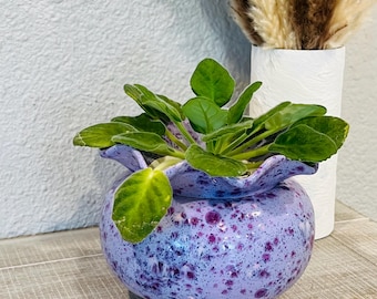 African Violet Pot - Large - Self Watering Pot - Violet Pot - Houseplant - African Violet - Unique Gift - Ceramic - Handmade Gift - IN STOCK
