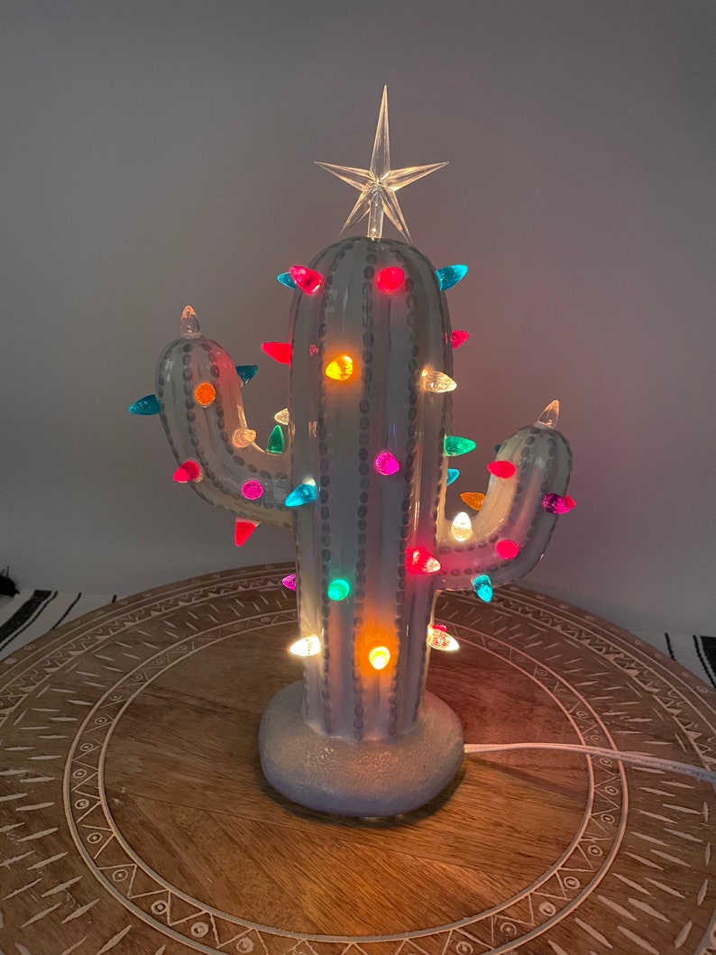 Cactus Tree With Lights Vintage Style Lightup Cactus Etsy