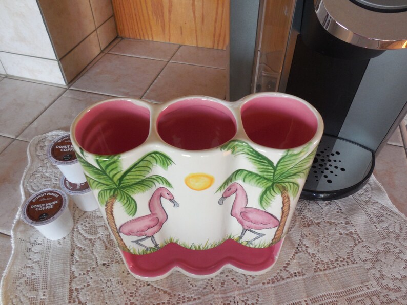 K Cup Holder Pink Flamingos Space Saver Keurig Holder K Etsy
