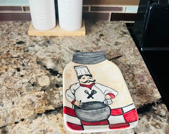 Spoon Rest Plate - Chef - Chef Gift - Mason Jar Plate - Fun Cooking