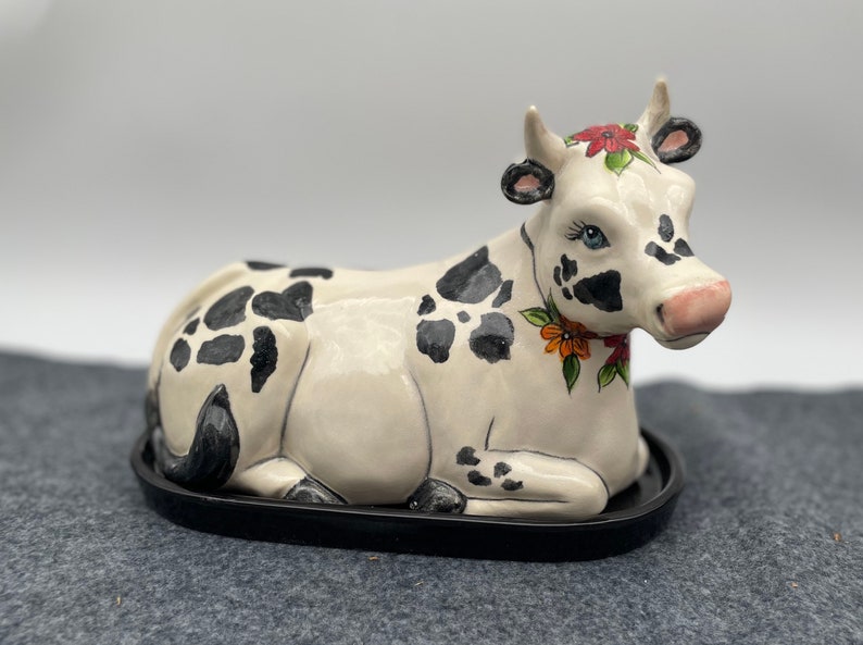 Butter Dish Farmhouse Butter Dish With Lid Daisies Etsy