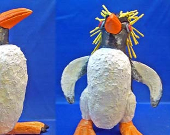 FRANKEN-PENGUIN - Rockhopper Penguin Tongue-in-Beak Clayworks Sally Blanchard