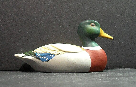 Vintage Miniature Decoy style Mallard Duck Figurine from the Avon Collectible Duck Series 1984