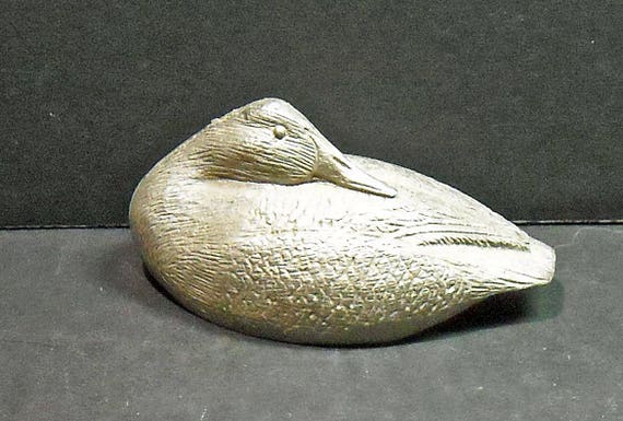 Waldera Pewter Canvasback Miniature Decoy style Duck