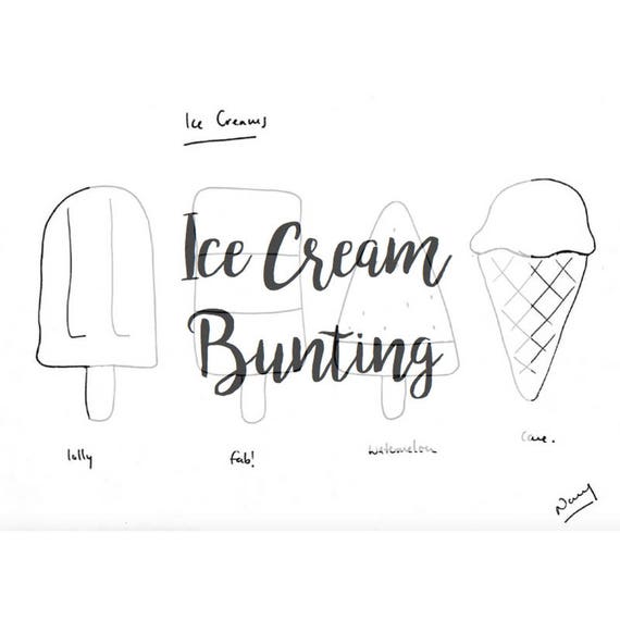 Ice Product Bunting PDF Template Printable photo about Ice Cream Template Printable identify Ice Product Bunting PDF Template Printable
