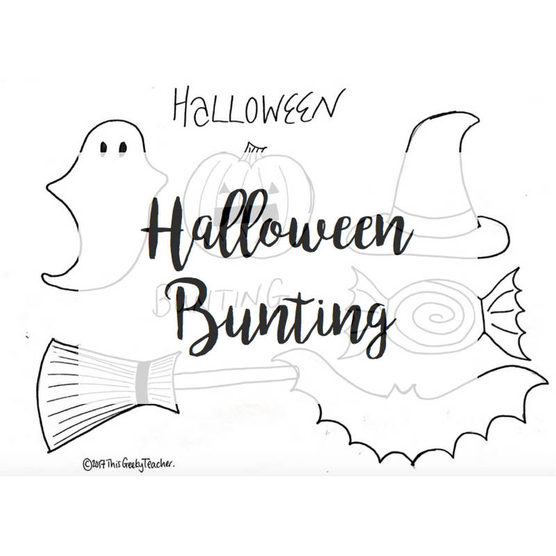 Halloween Bunting PDF Template Printable | Etsy